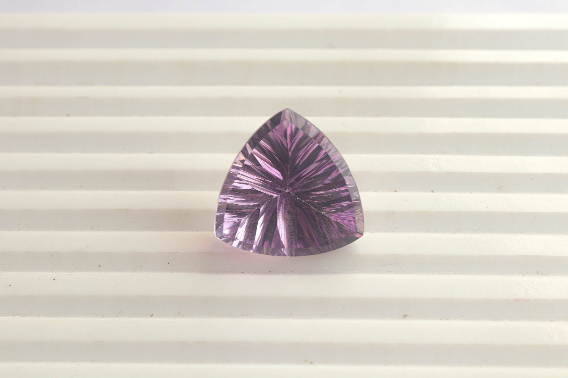Pink Amethyst Trillion Concave Cut Gemstone | 22x22mm | Natural Pink Color Amethyst Loose Gemstone Jewelry Beadsforyourjewelry
