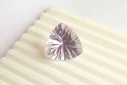 Pink Amethyst Trillion Concave Cut Gemstone | 24x24mm | Natural Pink Color Amethyst Loose Gemstone Jewelry BFYJ1332 Beadsforyourjewelry