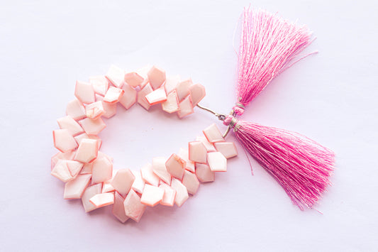 Pink Mother of Pearl Slice cut Beads | 49 Pieces String Beadsforyourjewelry
