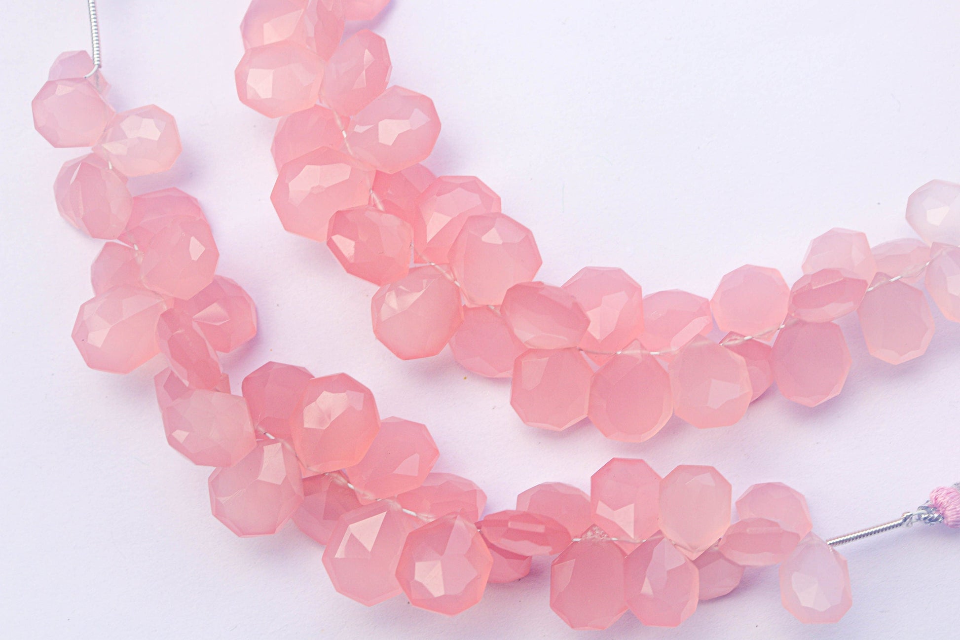 Pink Onyx Faceted Tumble Shape Drops | 8x11mm to 10x13mm | 32 Pieces | Natural Gemstone for Jewelry | Beads for jewelry | Beadsforyourjewelry