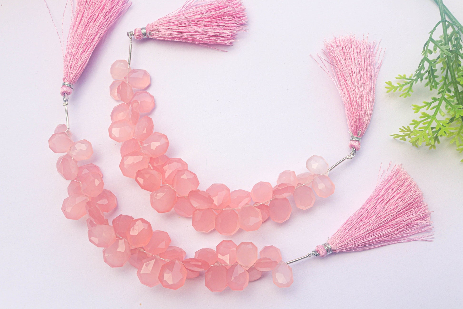 Pink Onyx Faceted Tumble Shape Drops 8x11mm to 10x13mm 32