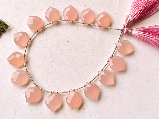 Pink Onyx Slanted Shape faceted Briolette beads Beadsforyourjewelry