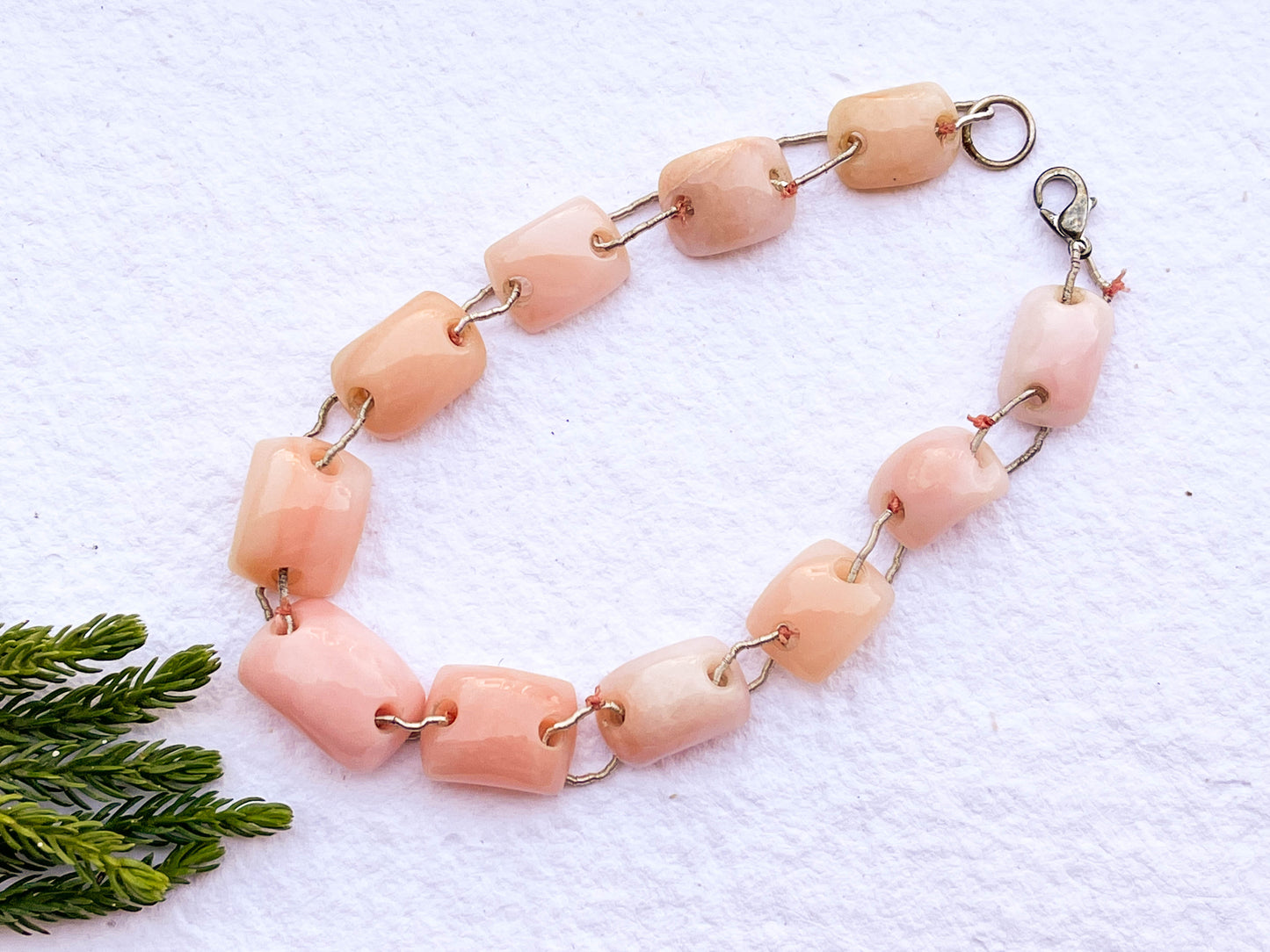 Pink Opal Bridge Shape Double Hole Beads Beadsforyourjewelry
