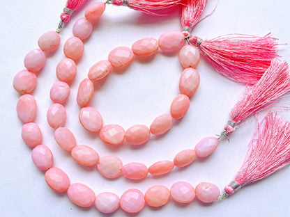 Pink Opal Chalcedony Dyed Oval Shape Faceted Beads, Pink Chalcedony Beads, Pink Chalcedony Oval Shape Beads, 7 inch String, BFYJ93-2 Beadsforyourjewelry