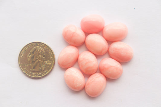 Pink Peruvian Opal Cabochon | Oval Shape | 12x16mm | Matching Pair | Natural Pink Opal Gemstone | Beadsforyourjewellery BFYJ1101 Beadsforyourjewelry