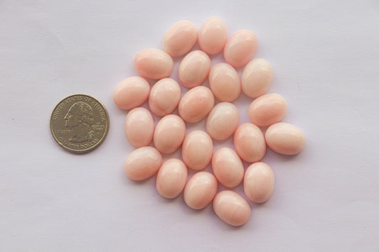 Pink Peruvian Opal Cabochon | Oval Shape | 12x16mm | Matching Pair | Natural Pink Opal Gemstone | Beadsforyourjewellery Beadsforyourjewelry