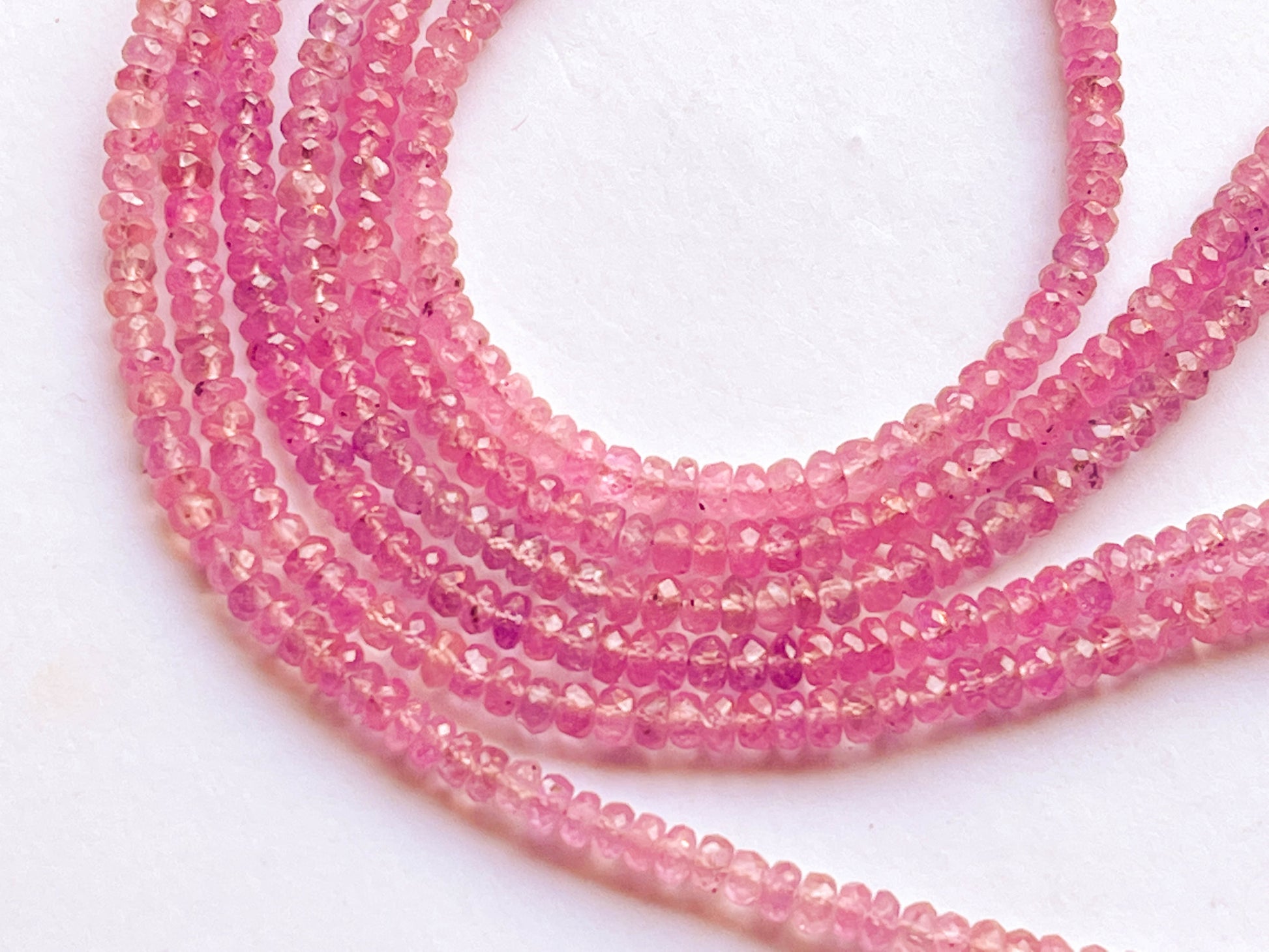 Pink Sapphire Faceted Rondelle Beads Beadsforyourjewelry