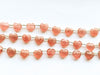 Pink Strawberry Quartz Heart Shape Faceted Side Drill Briolette Beads Beadsforyourjewelry