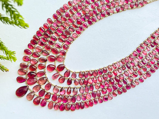 Pink Tourmaline Pear Shape Briolette Beads Beadsforyourjewelry