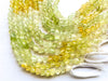 Prehnite 3D Pyramid / Trillion Shape Center Drill Briolette Beads Beadsforyourjewelry