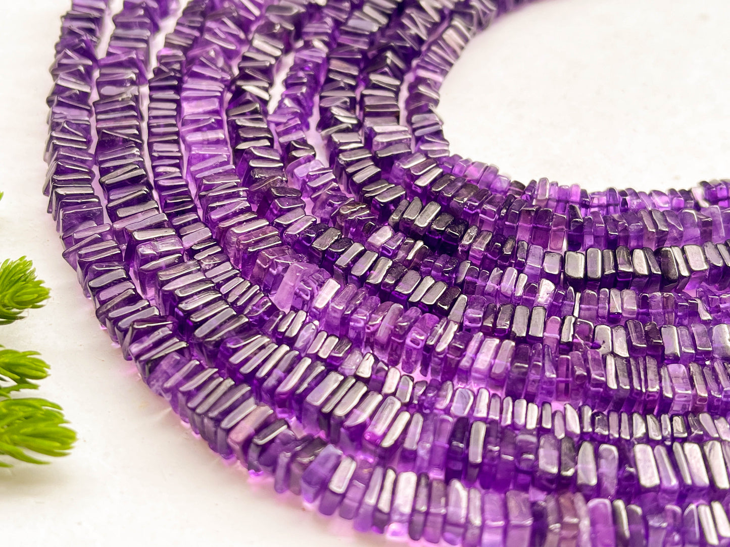 Purple Amethyst Square Heishi shape beads Beadsforyourjewelry