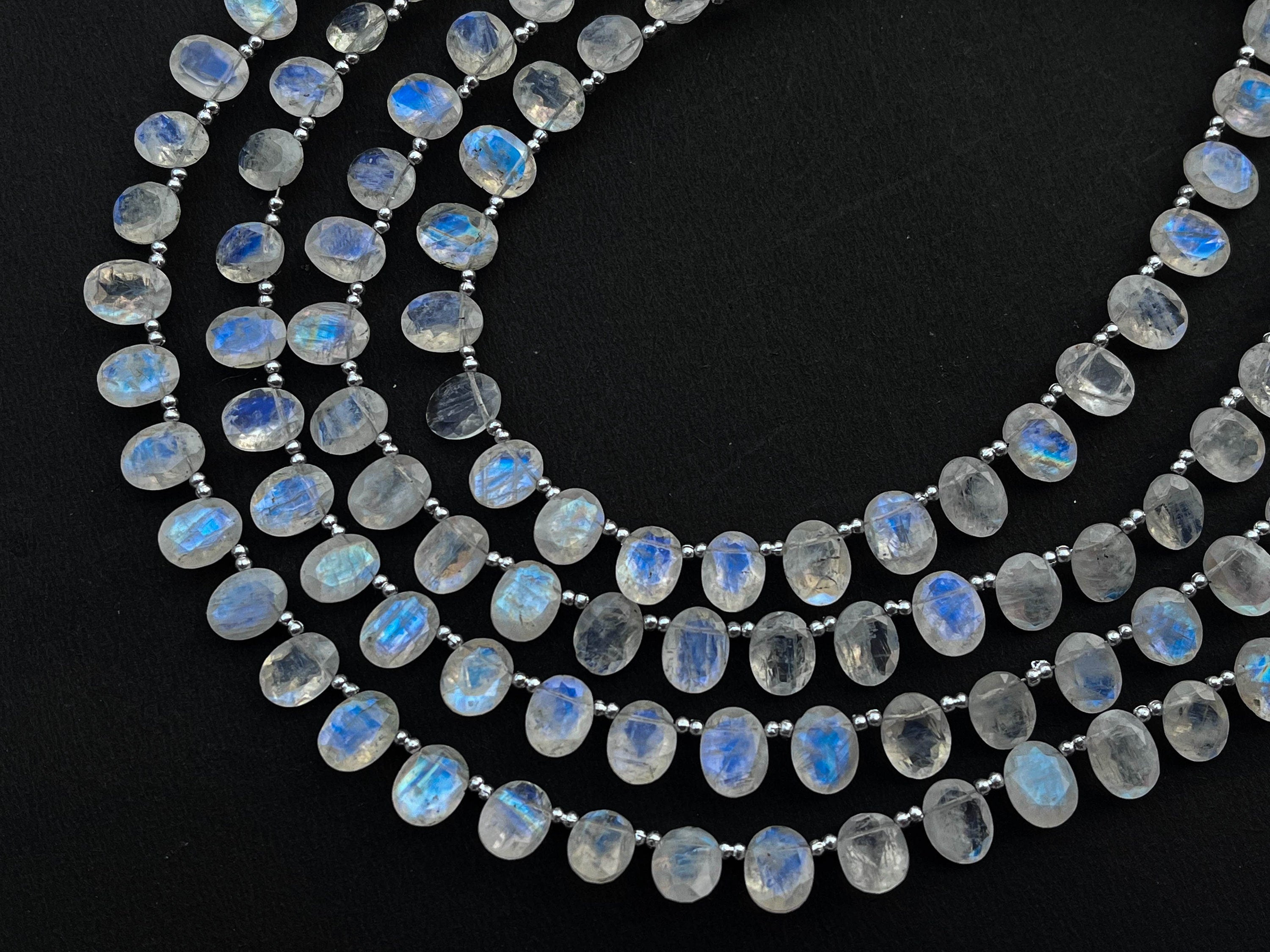 Rainbow Moonstone Oval Shape Cut stone Beads Beadsforyourjewelry