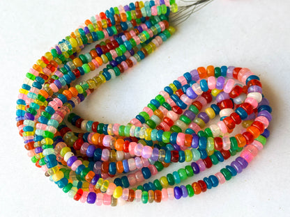 Rainbow Opal Smooth Rondelle Beads Beadsforyourjewelry