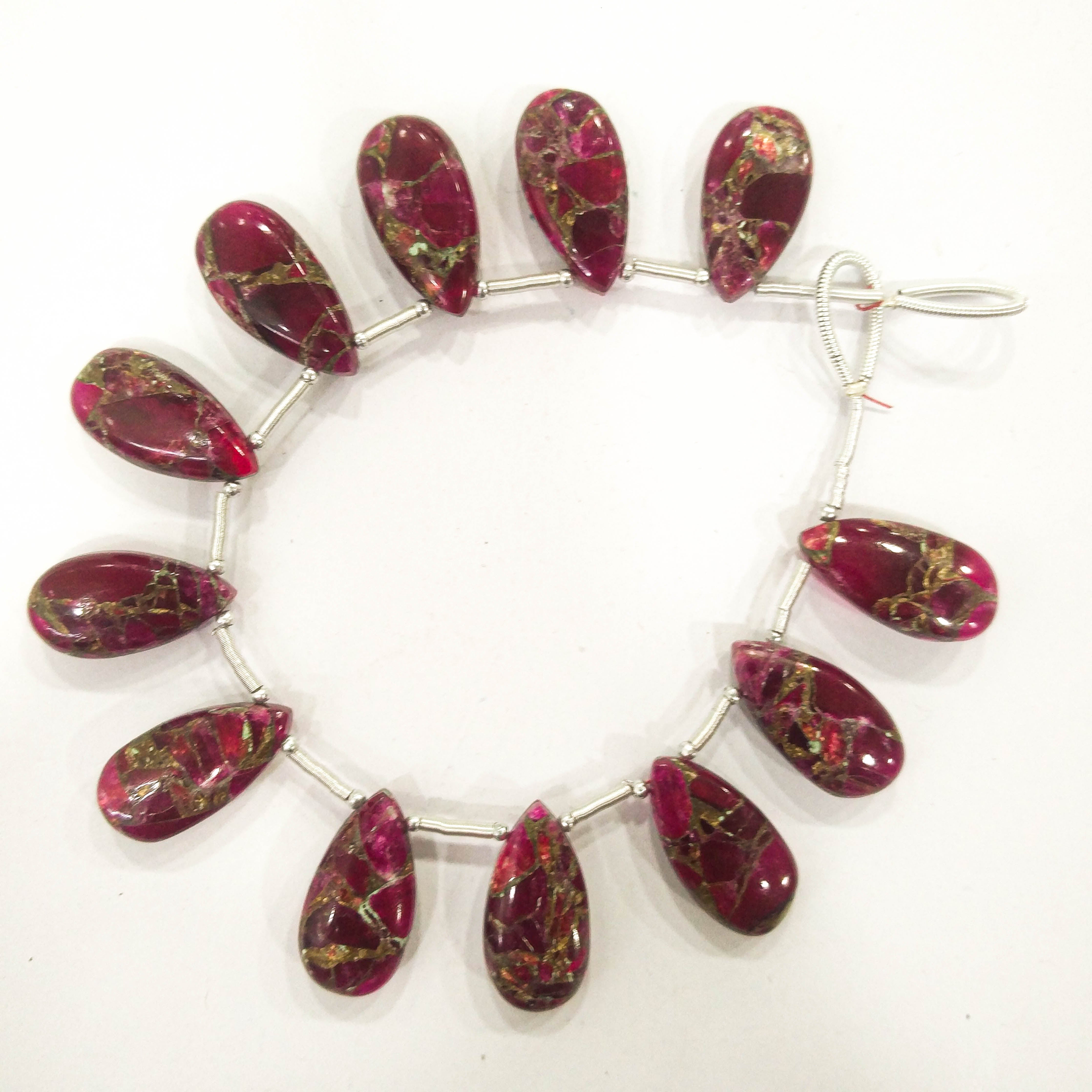 Red Composite Gemstone Pear Shape Briolette Side Drill Beads Beadsforyourjewelry