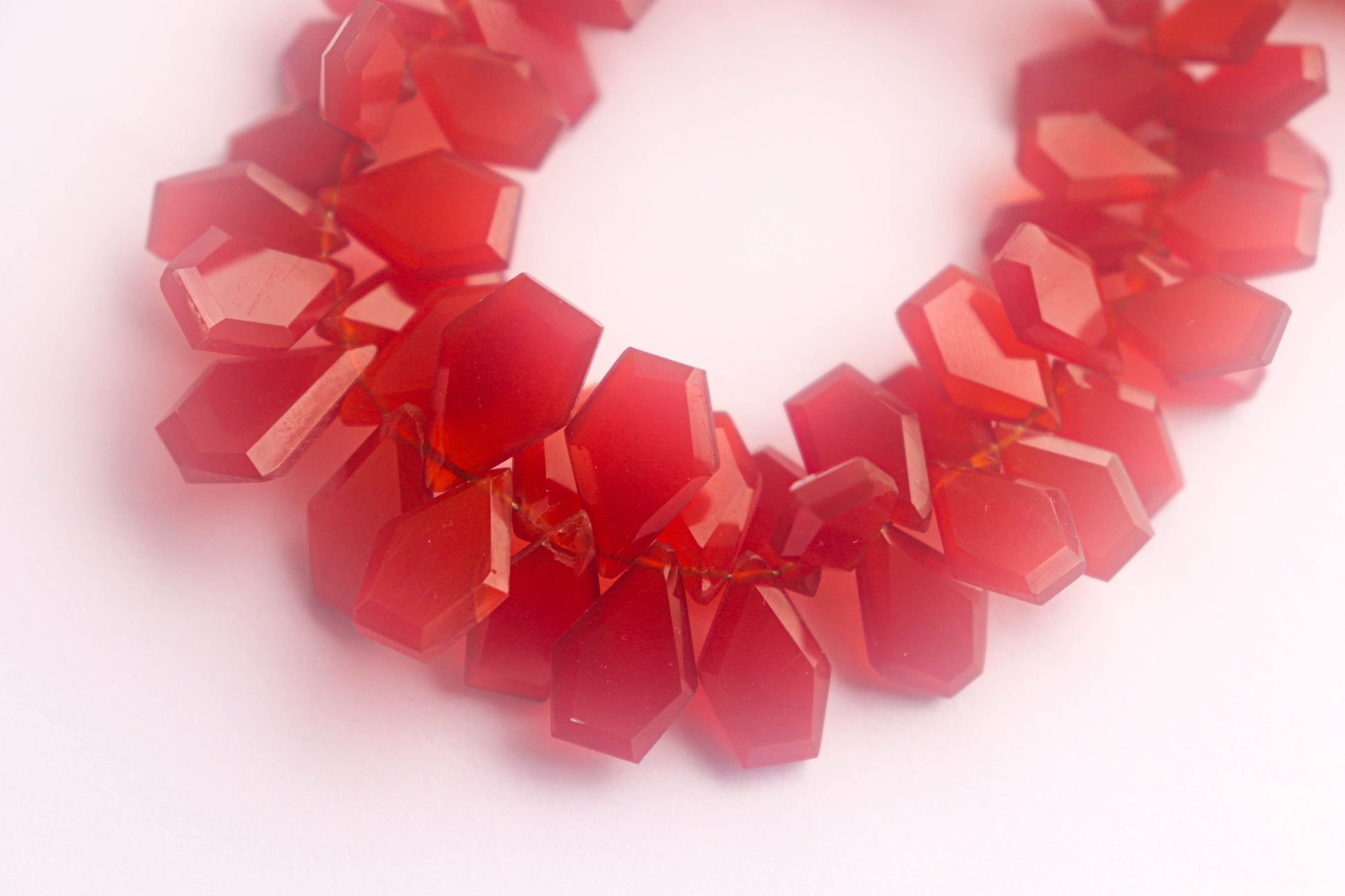 Red Onyx Gemstone Geometrical Slice Cut Beads Beadsforyourjewelry