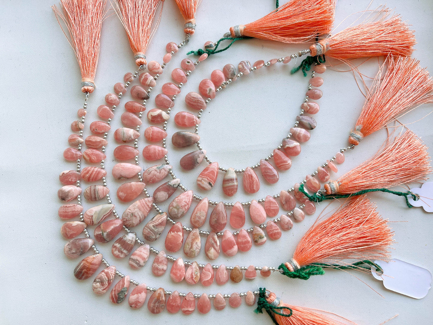 Rhodochrosite Pear Briolette Beads | Best Quality | 6 Inch String | Natural Gemstone | Beadsforyourjewelry Beadsforyourjewelry