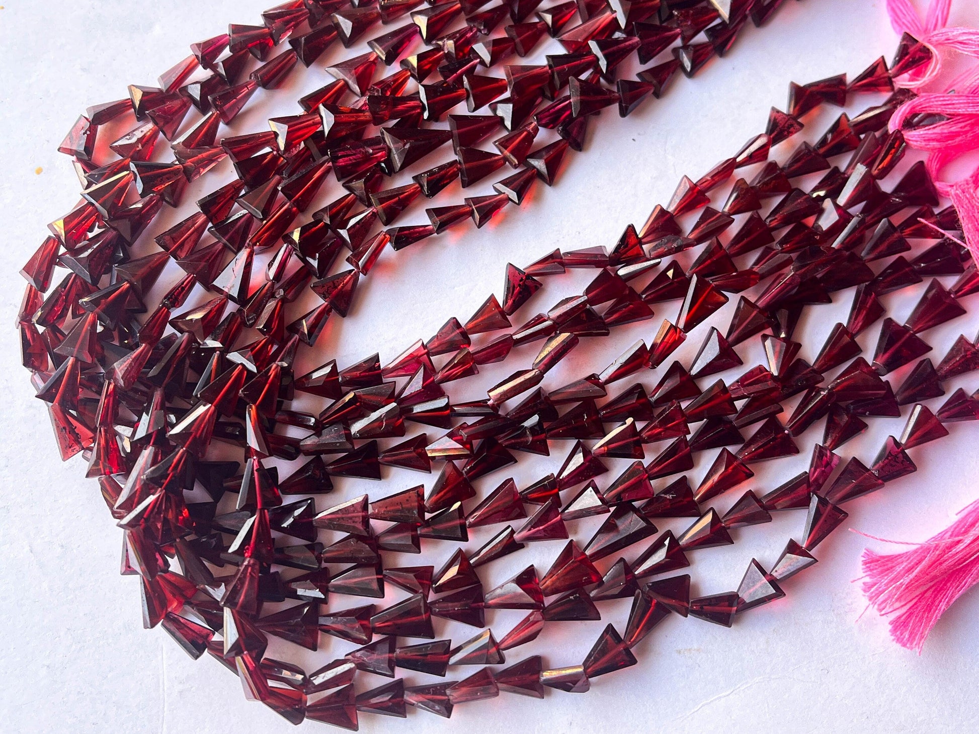 Rhodolite Garnet Triangle Shape Beads Beadsforyourjewelry
