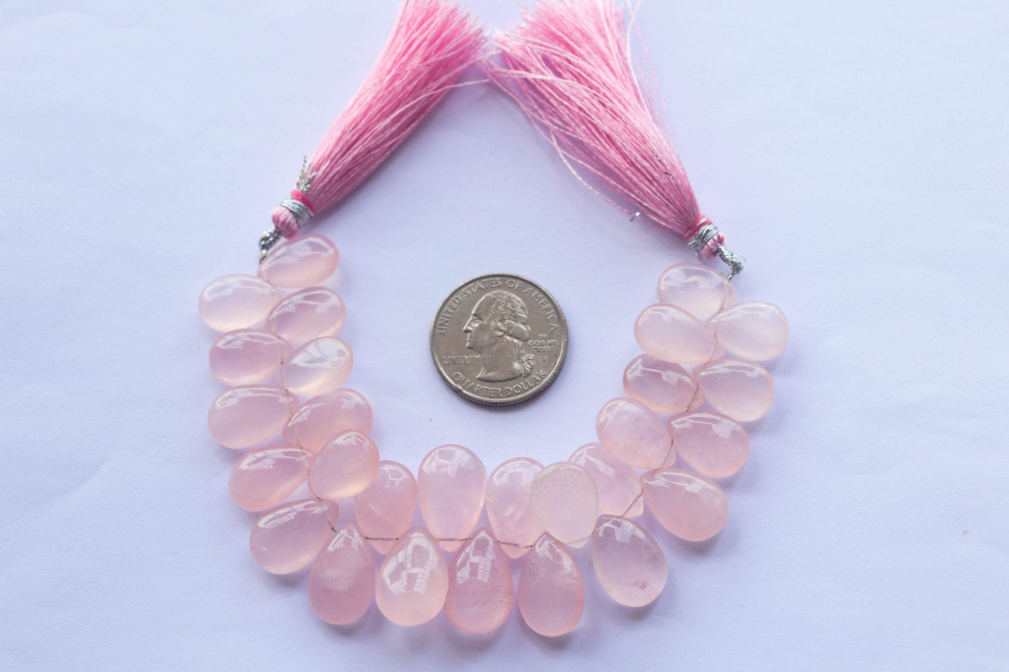 Rose Quartz Briolette Smooth Pear Shape | 10x14mm to 12x18mm | 6 inch | 28 Pieces | Natural Gemstone | Beadsforyourjewellery Beadsforyourjewelry