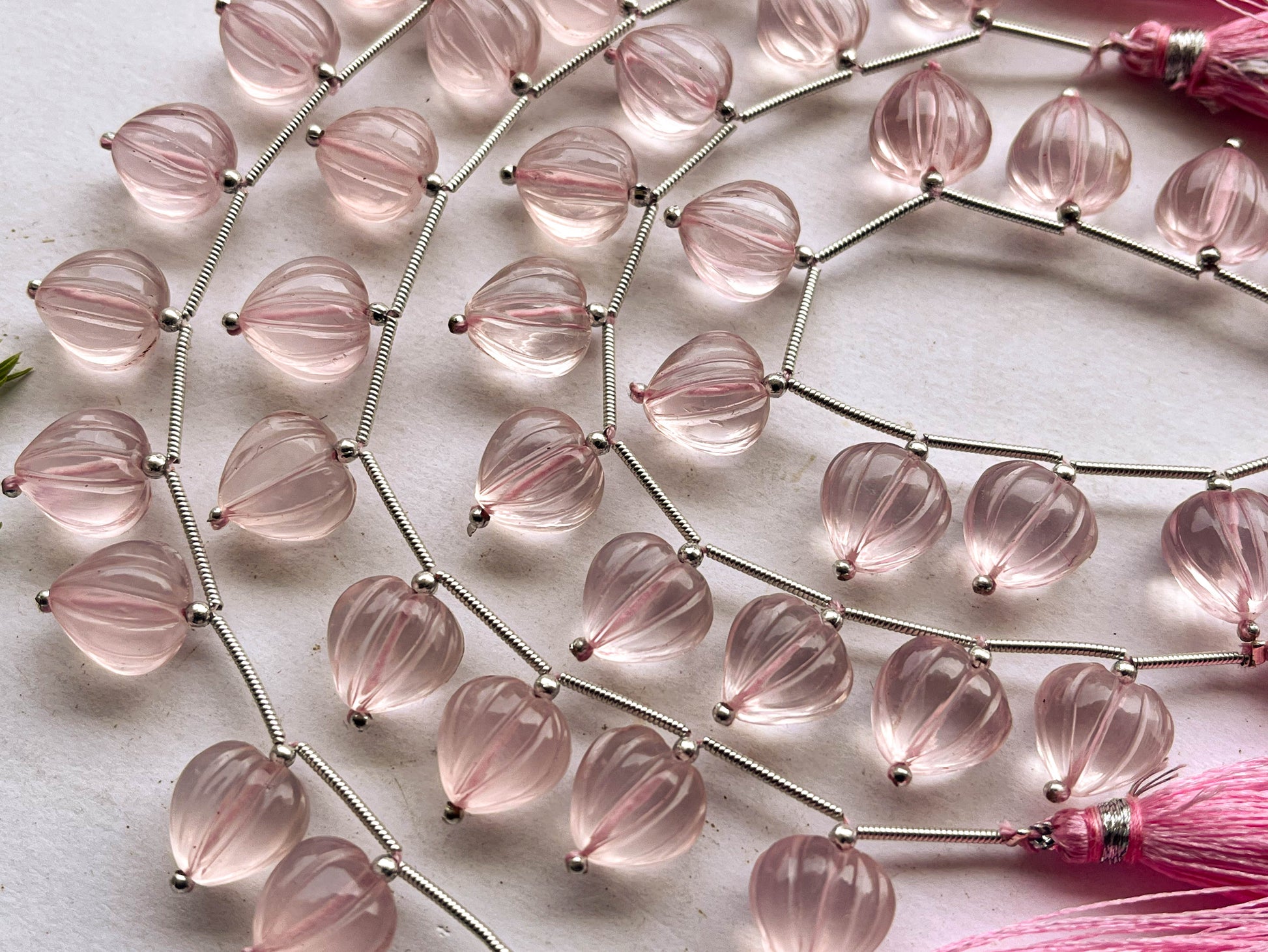 Rose Quartz Carved Heart Shape Beads, 10 Pieces Beadsforyourjewelry