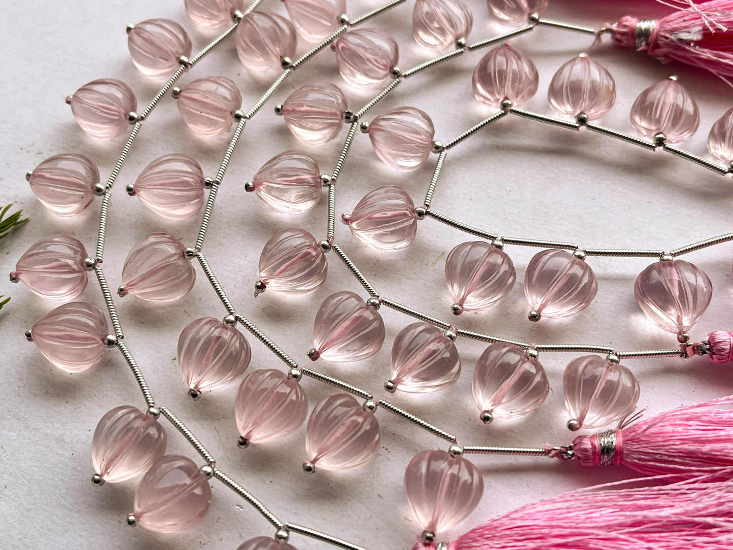 Rose Quartz Carved Heart Shape Beads, 10 Pieces Beadsforyourjewelry