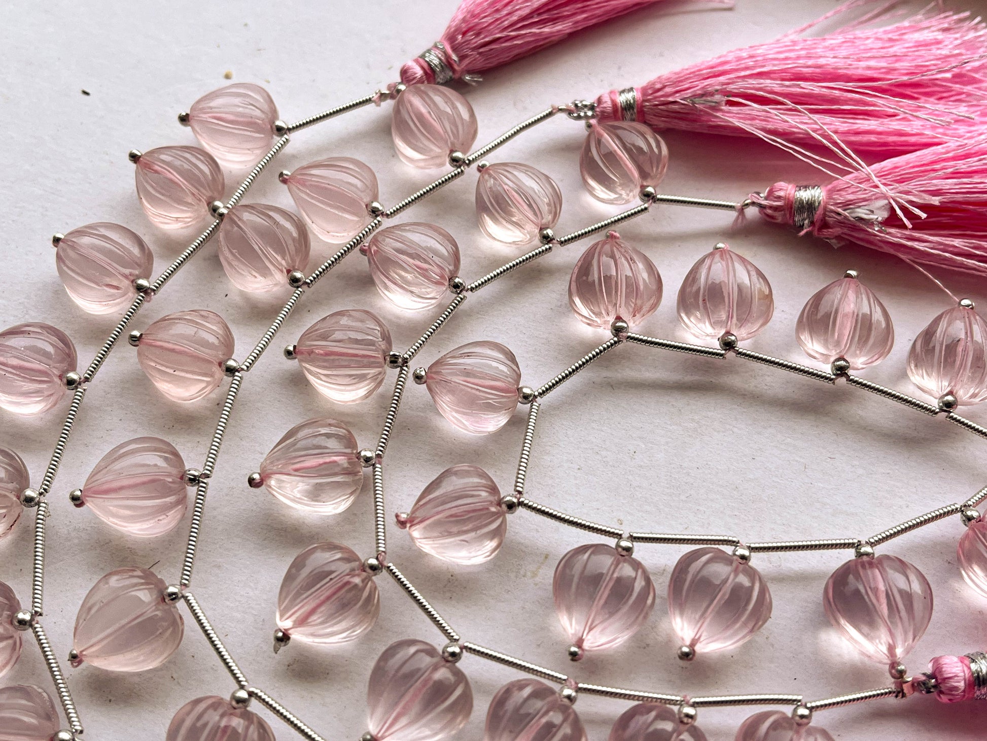 Rose Quartz Carved Heart Shape Beads, 10 Pieces Beadsforyourjewelry