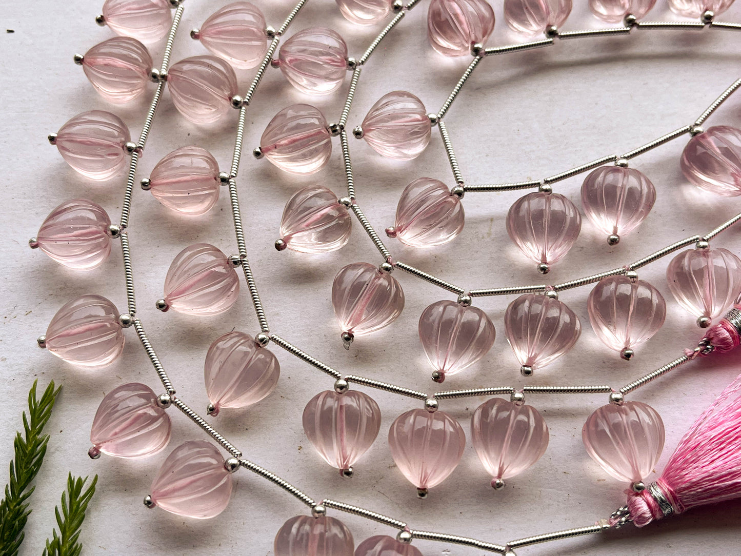 Rose Quartz Carved Heart Shape Beads, 10 Pieces Beadsforyourjewelry