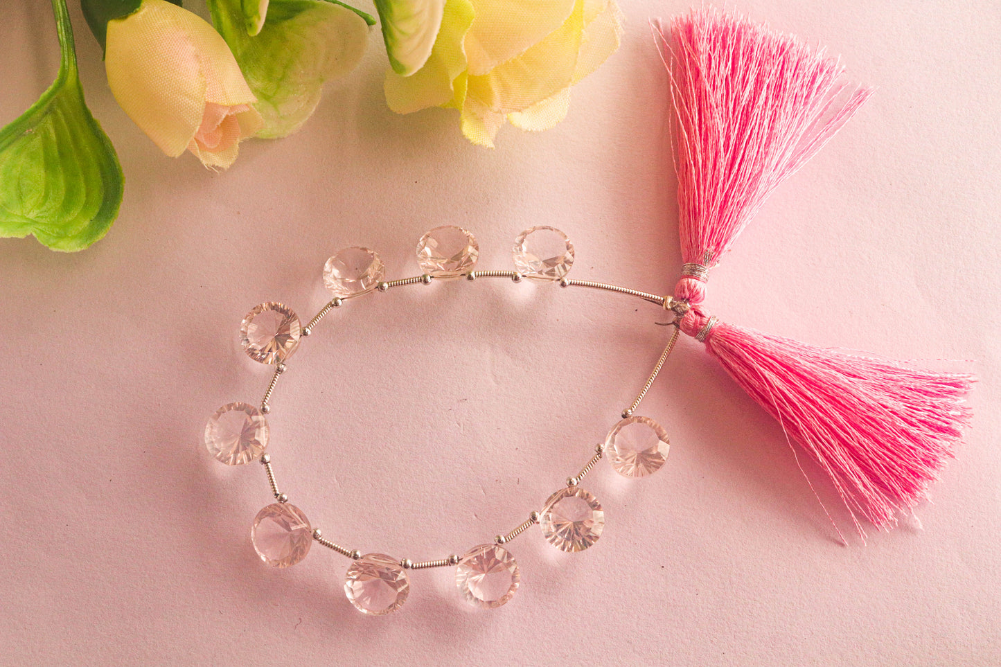 Rose Quartz Concave cut Oval Shape Beads Beadsforyourjewelry