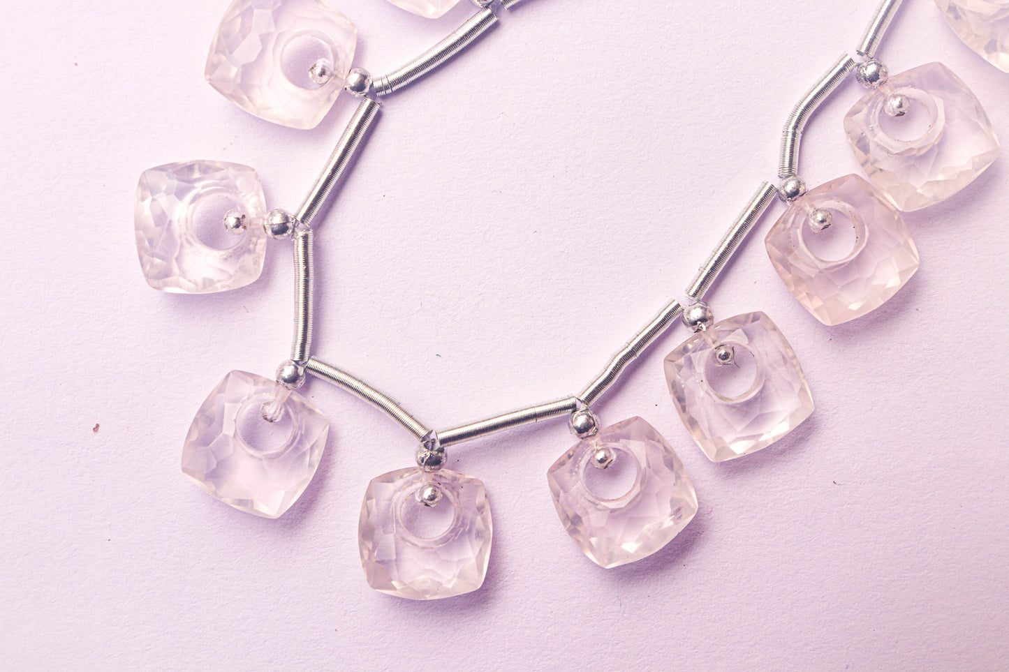 Rose Quartz Fancy Cushion Shape Hoop Beadsforyourjewelry
