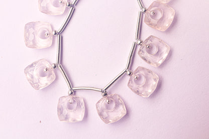 Rose Quartz Fancy Cushion Shape Hoop Beadsforyourjewelry
