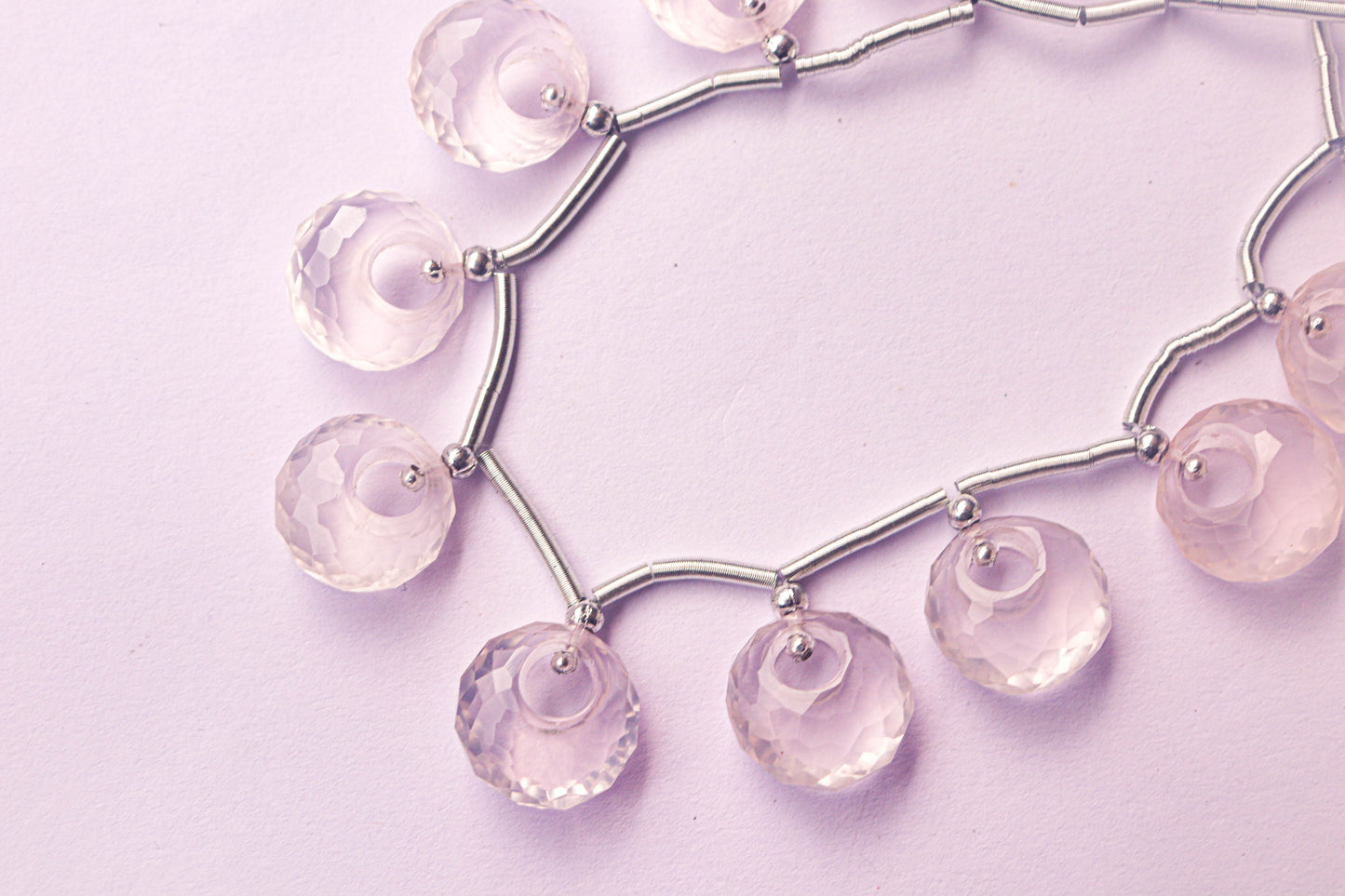 Rose Quartz Fancy Round Shape Hoop Beadsforyourjewelry