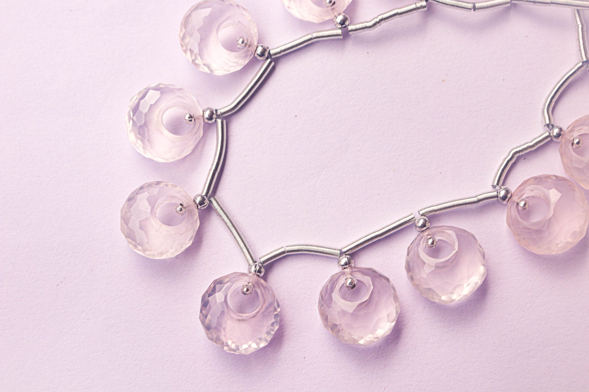 Rose Quartz Fancy Round Shape Hoop Beadsforyourjewelry