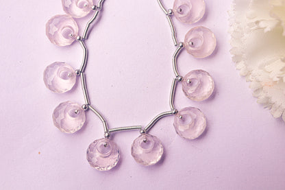 Rose Quartz Fancy Round Shape Hoop Beadsforyourjewelry