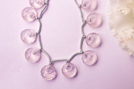 Rose Quartz Fancy Round Shape Hoop Beadsforyourjewelry
