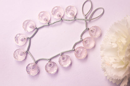 Rose Quartz Fancy Round Shape Hoop Beadsforyourjewelry