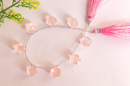 Rose Quartz Gemstone Pentagon Shape Faceted Drops Beadsforyourjewelry