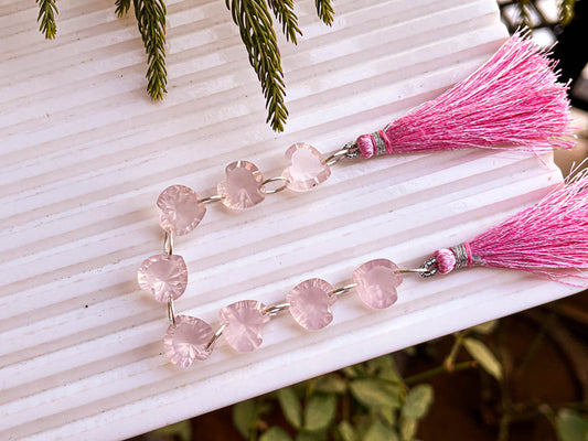 Rose Quartz | Heart Shape Concave Cut Double Drill Beads Beadsforyourjewelry