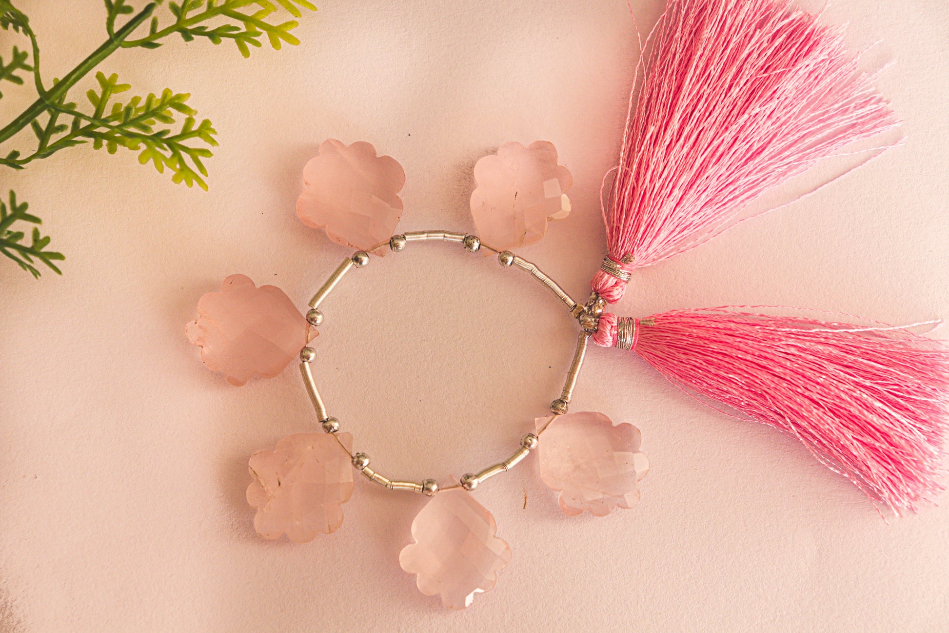 Rose Quartz Pear Flower Shape Briolette Beads Beadsforyourjewelry