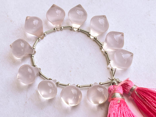 Rose Quartz Slanted Shape Drops | 11 Pieces Beadsforyourjewelry