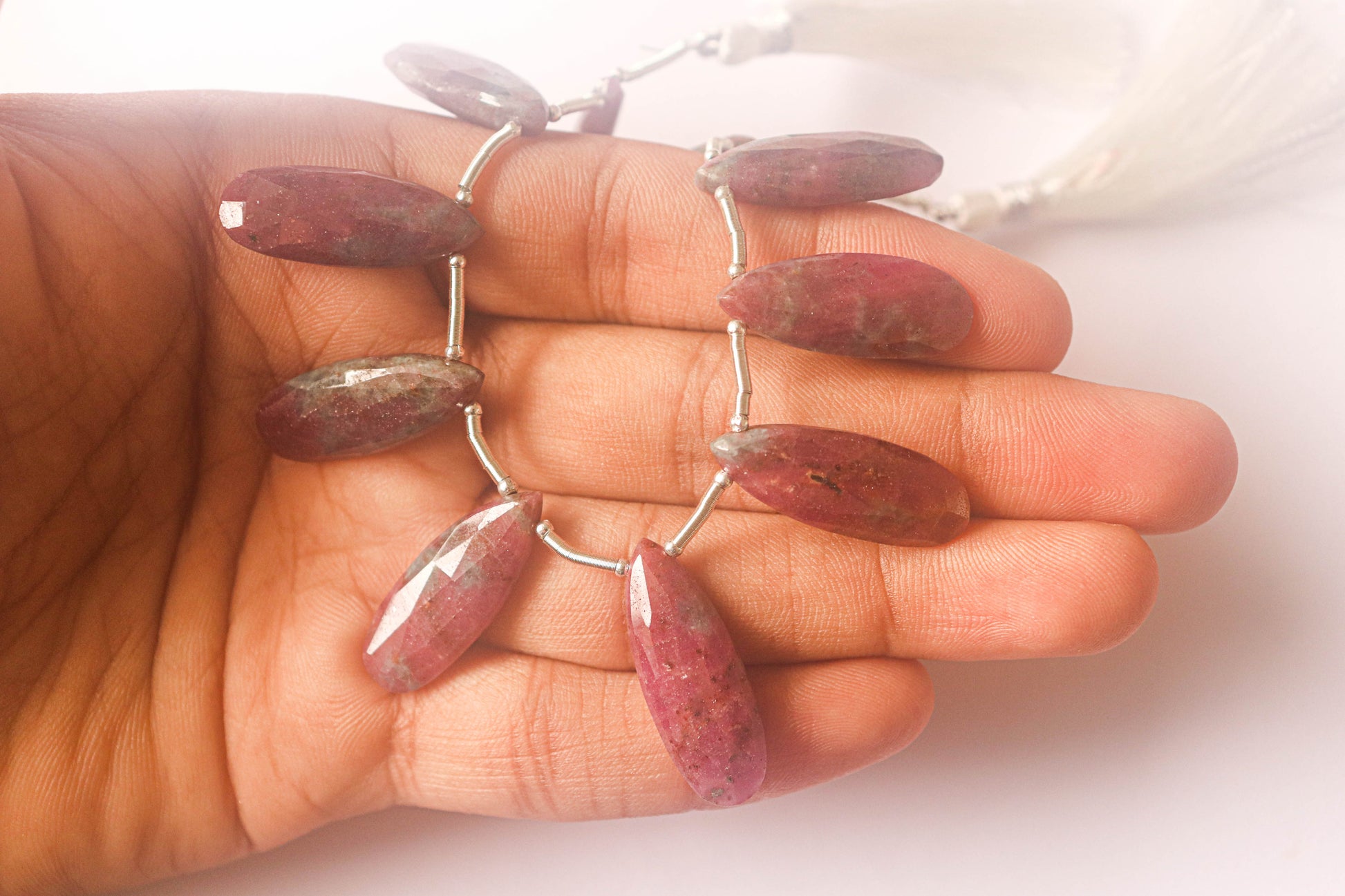 Ruby Kyanite Pear Shape Faceted Briolette Beads Beadsforyourjewelry