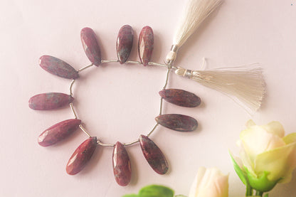 Ruby Kyanite Pear Shape Faceted Briolette Beads Beadsforyourjewelry