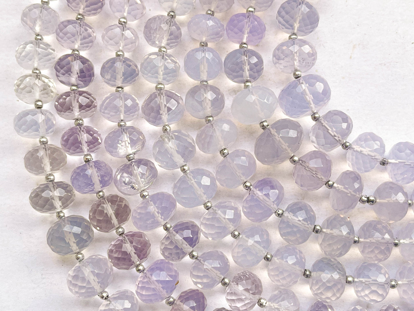 Scorolite Lavender Quartz Faceted Rondelle Beads | 7.50 Inch Beadsforyourjewelry