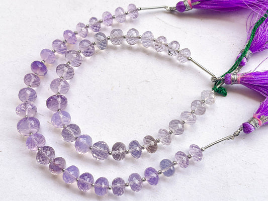 Scorolite Lavender Quartz Faceted Rondelle Beads | 7.50 Inch Beadsforyourjewelry