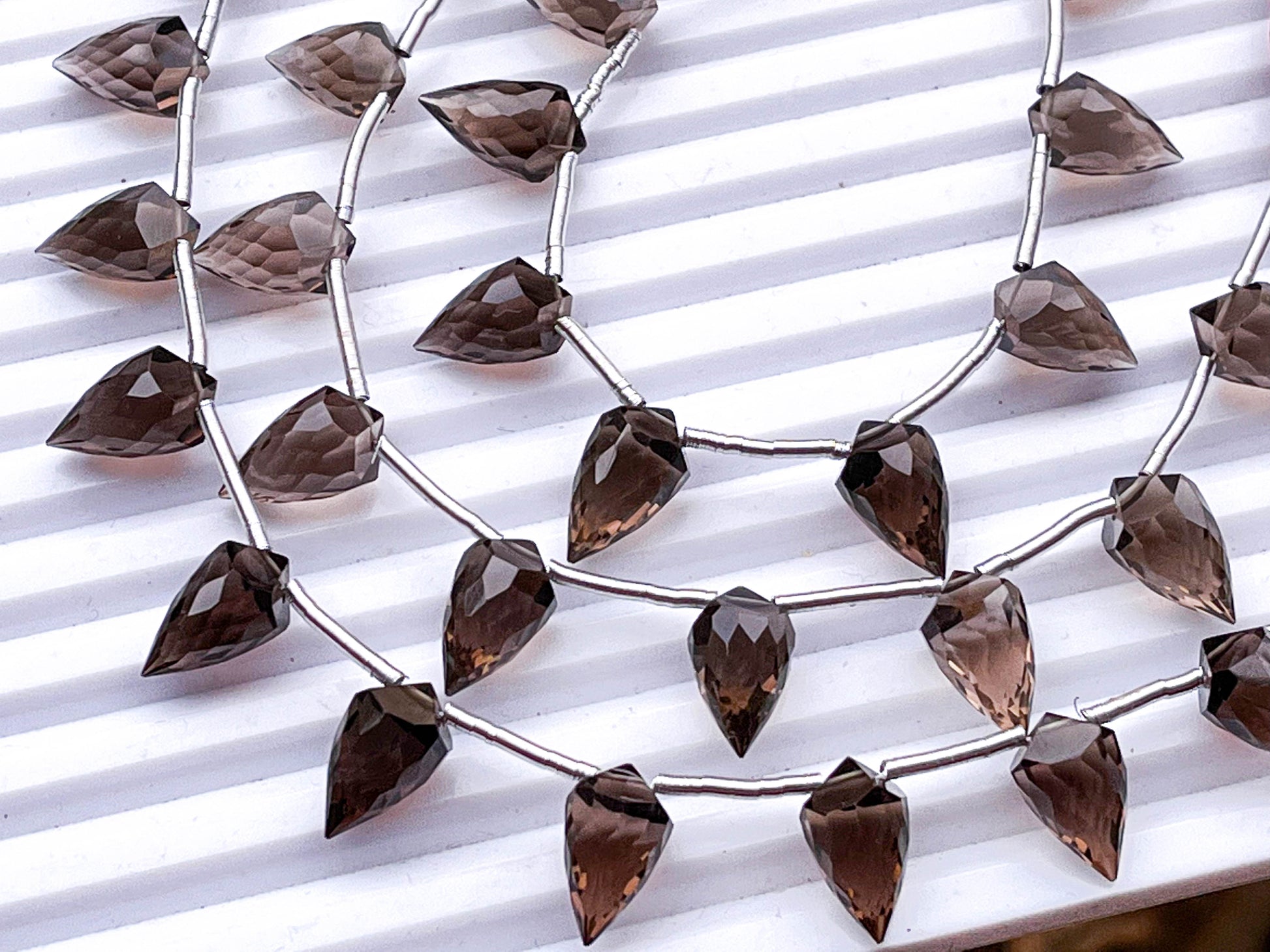 Smoky Quartz 4 Point Faceted Drops Beadsforyourjewelry