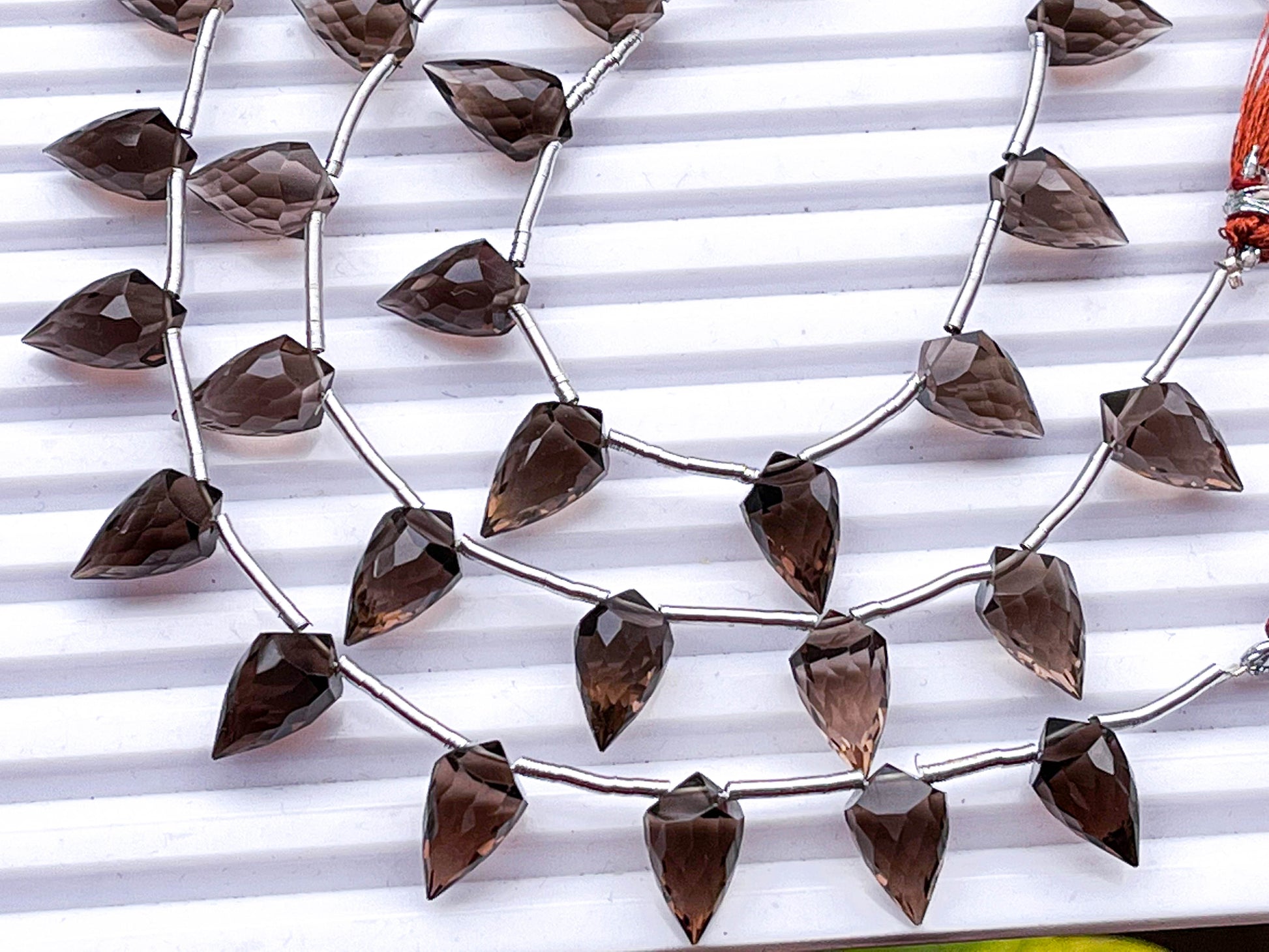 Smoky Quartz 4 Point Faceted Drops Beadsforyourjewelry