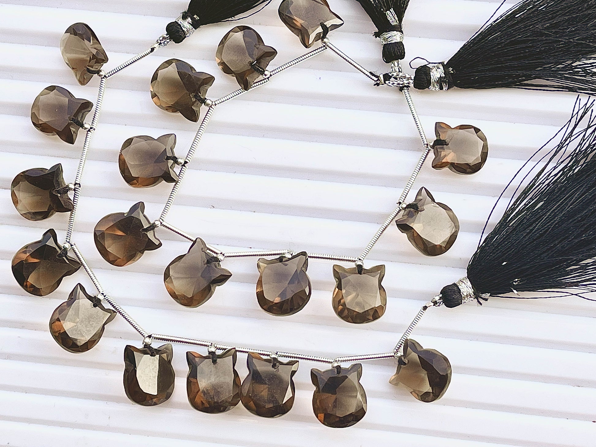 Smoky Quartz Cat Shape Faceted Briolette Beads Beadsforyourjewelry
