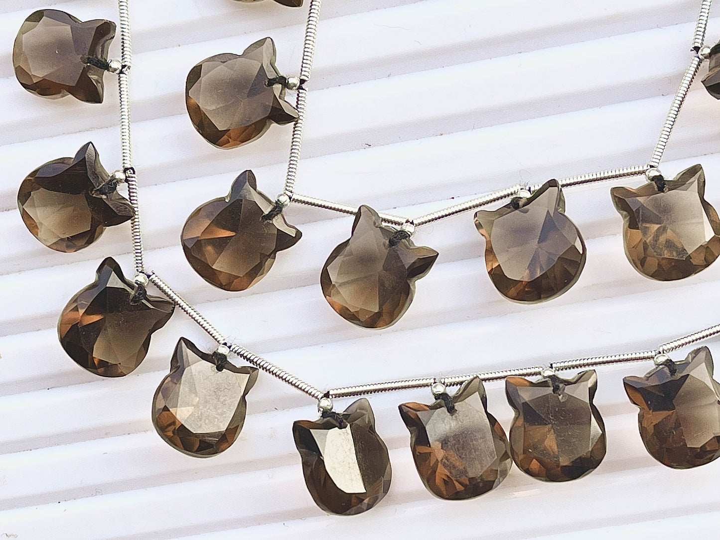 Smoky Quartz Cat Shape Faceted Briolette Beads Beadsforyourjewelry