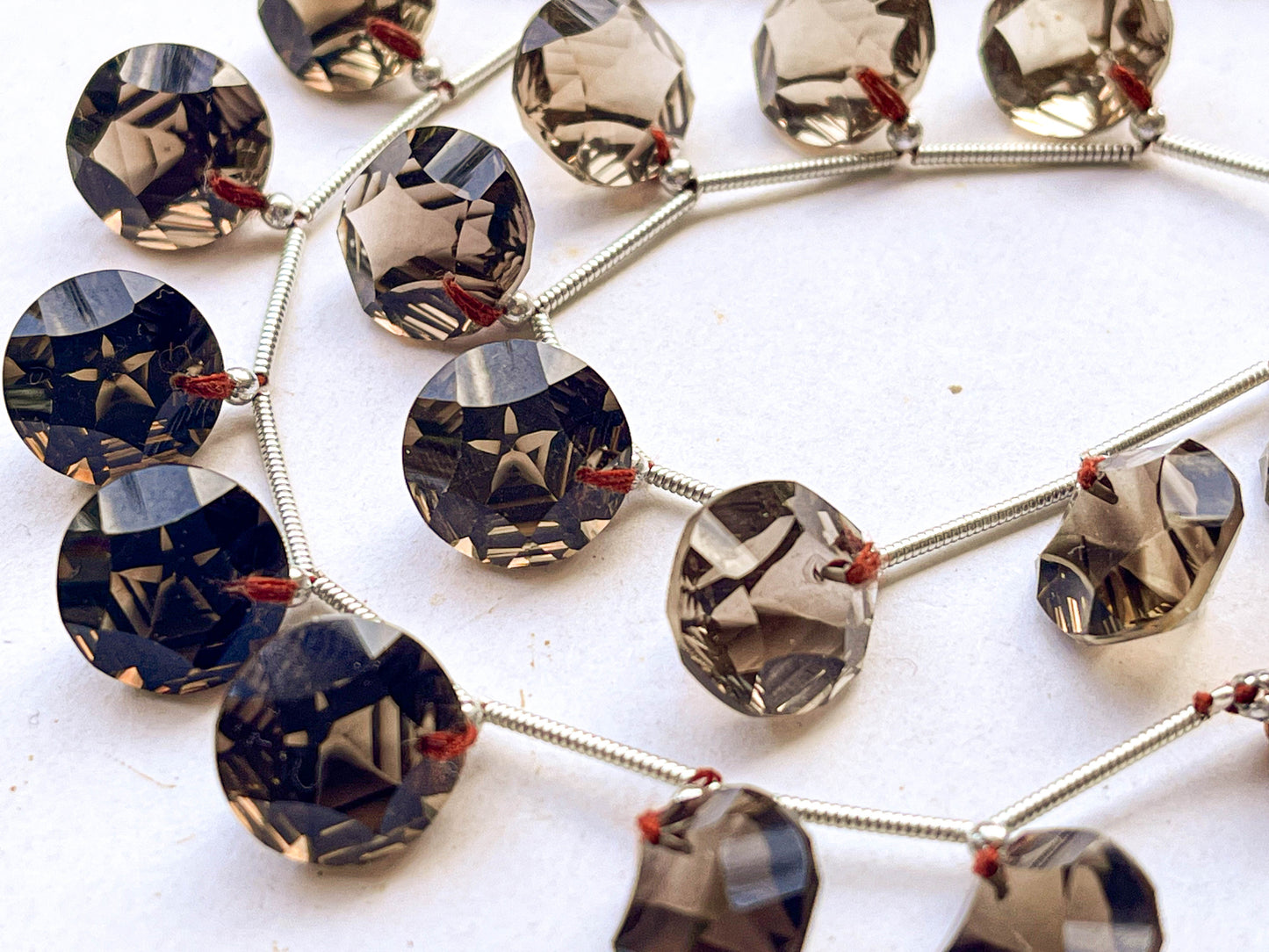 Smoky Quartz Round Star Concave Cut Beads Beadsforyourjewelry