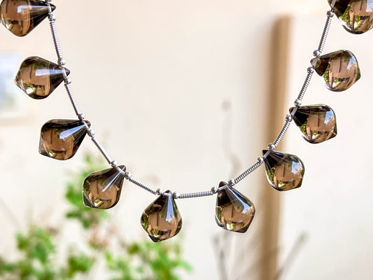 Smoky Quartz Slanted Shape Drops | 12 Pieces Beadsforyourjewelry