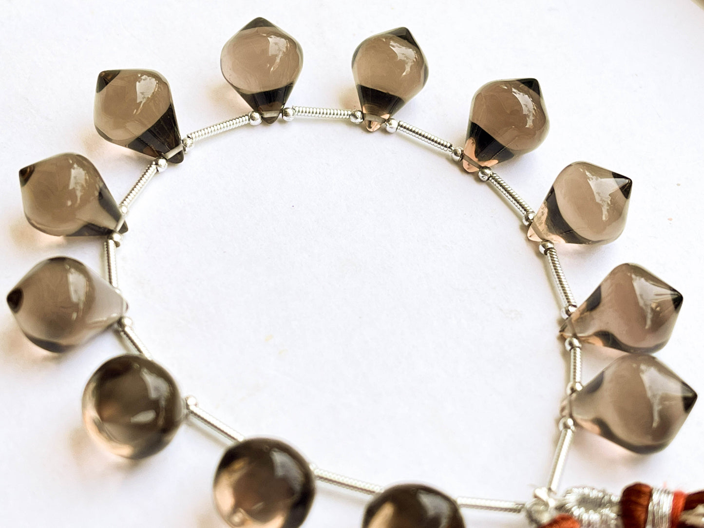 Smoky Quartz Slanted Shape Drops | 12 Pieces Beadsforyourjewelry