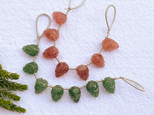 Strawberry Quartz Carving Beads Strawberry Shape Beadsforyourjewelry